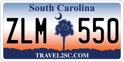 SC license plate ZLM550