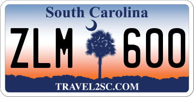 SC license plate ZLM600
