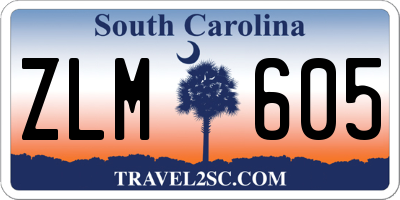 SC license plate ZLM605