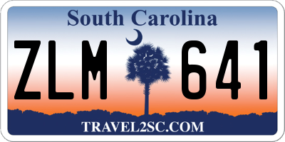 SC license plate ZLM641