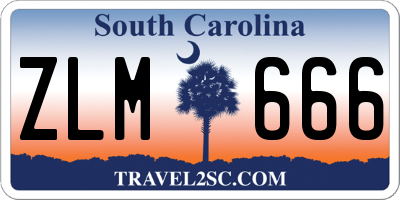 SC license plate ZLM666