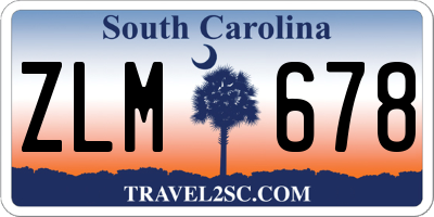 SC license plate ZLM678