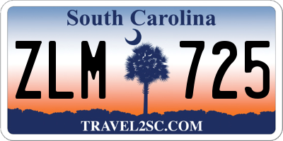 SC license plate ZLM725