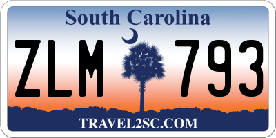 SC license plate ZLM793