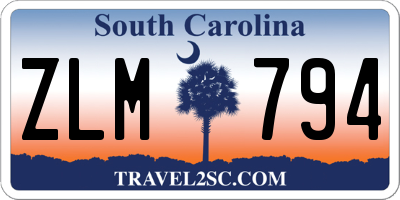 SC license plate ZLM794