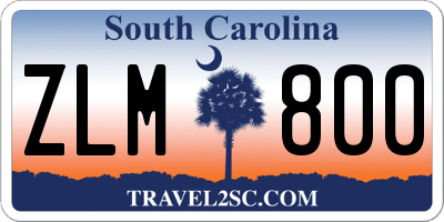 SC license plate ZLM800