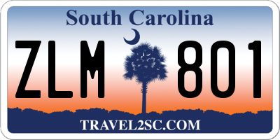 SC license plate ZLM801
