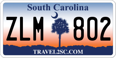 SC license plate ZLM802