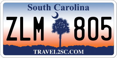 SC license plate ZLM805