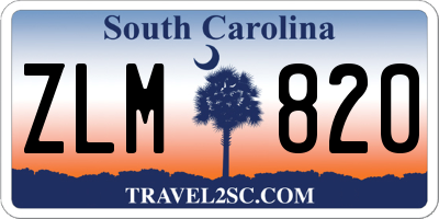 SC license plate ZLM820