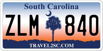 SC license plate ZLM840