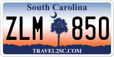 SC license plate ZLM850