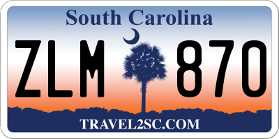 SC license plate ZLM870