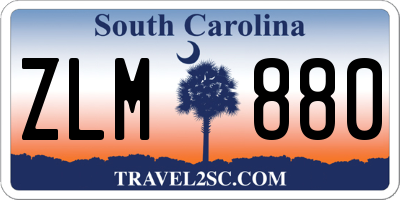 SC license plate ZLM880