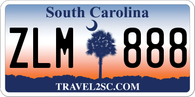 SC license plate ZLM888