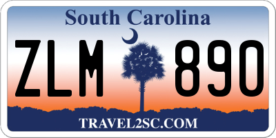 SC license plate ZLM890