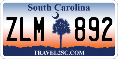 SC license plate ZLM892