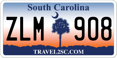 SC license plate ZLM908