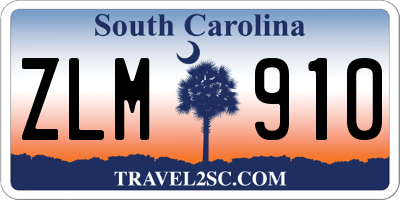 SC license plate ZLM910