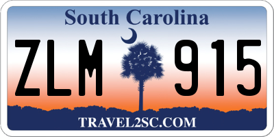 SC license plate ZLM915