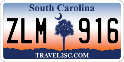 SC license plate ZLM916