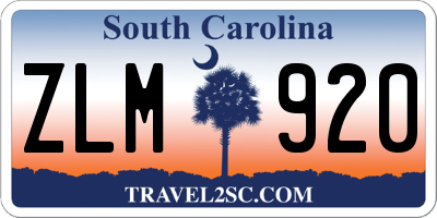 SC license plate ZLM920