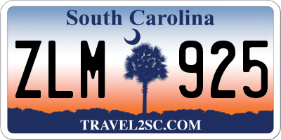 SC license plate ZLM925