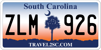 SC license plate ZLM926