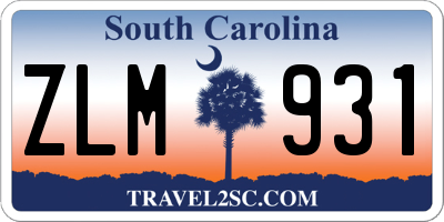 SC license plate ZLM931