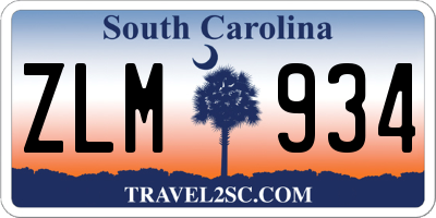 SC license plate ZLM934