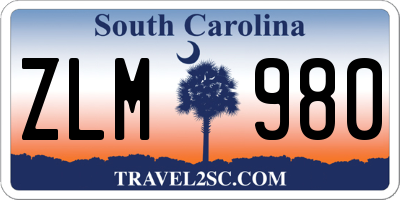 SC license plate ZLM980