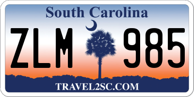 SC license plate ZLM985