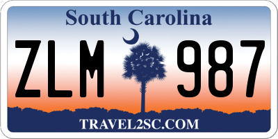 SC license plate ZLM987