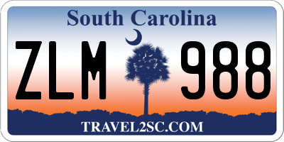 SC license plate ZLM988