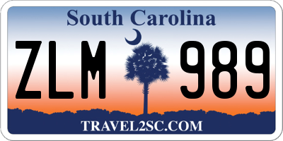 SC license plate ZLM989