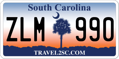 SC license plate ZLM990