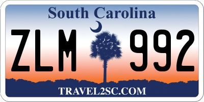 SC license plate ZLM992