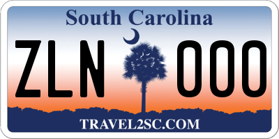 SC license plate ZLN000