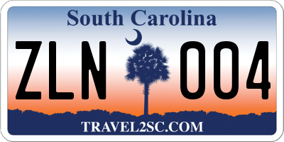 SC license plate ZLN004