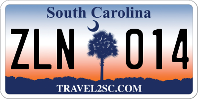 SC license plate ZLN014