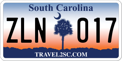 SC license plate ZLN017