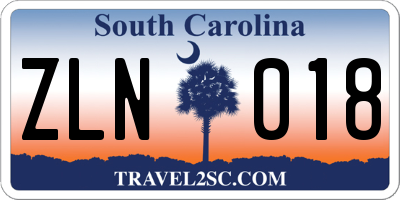 SC license plate ZLN018