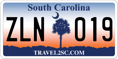 SC license plate ZLN019