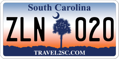 SC license plate ZLN020
