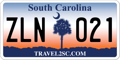 SC license plate ZLN021