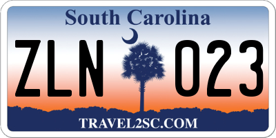 SC license plate ZLN023