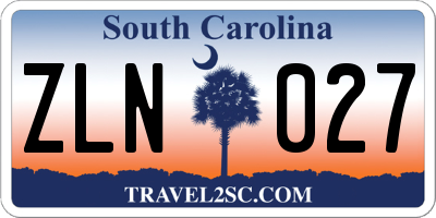 SC license plate ZLN027