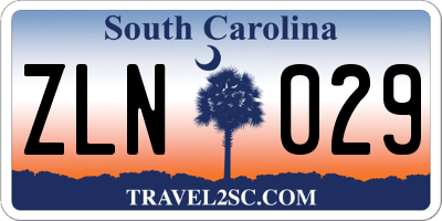 SC license plate ZLN029