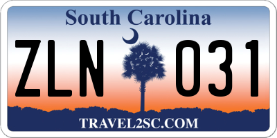 SC license plate ZLN031
