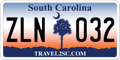 SC license plate ZLN032